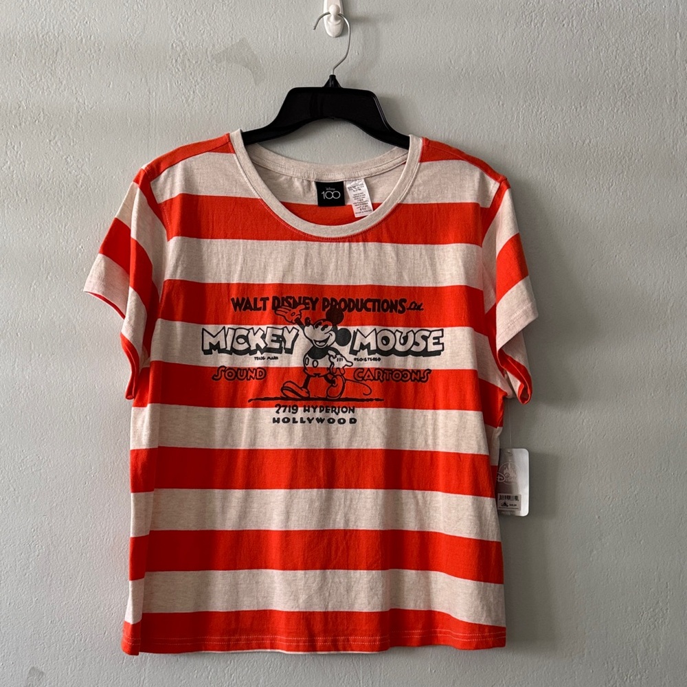 Disney 100 Orange and Cream Striped Shirt